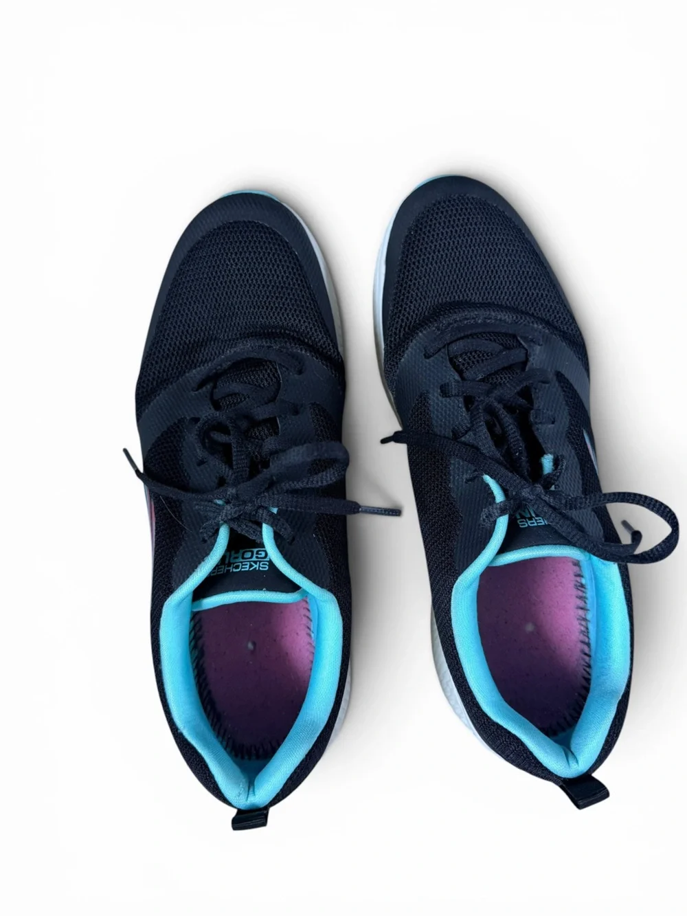Skechers GOrun Athletic Running Sneakers Black Aqua Pink Women’s 10